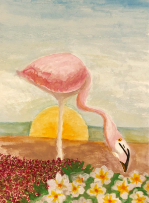Flamingo By the Ocean