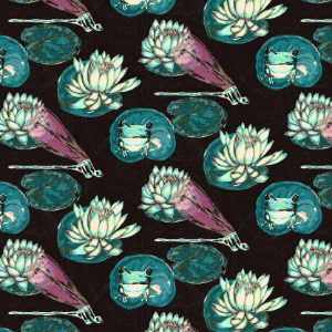 Frog and Water Lilies