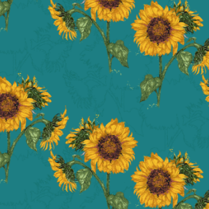 Teal Sunflower